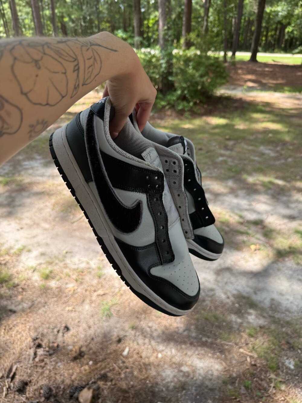 Nike Dunk Low "Chenille Swoosh - Black Grey Fog"